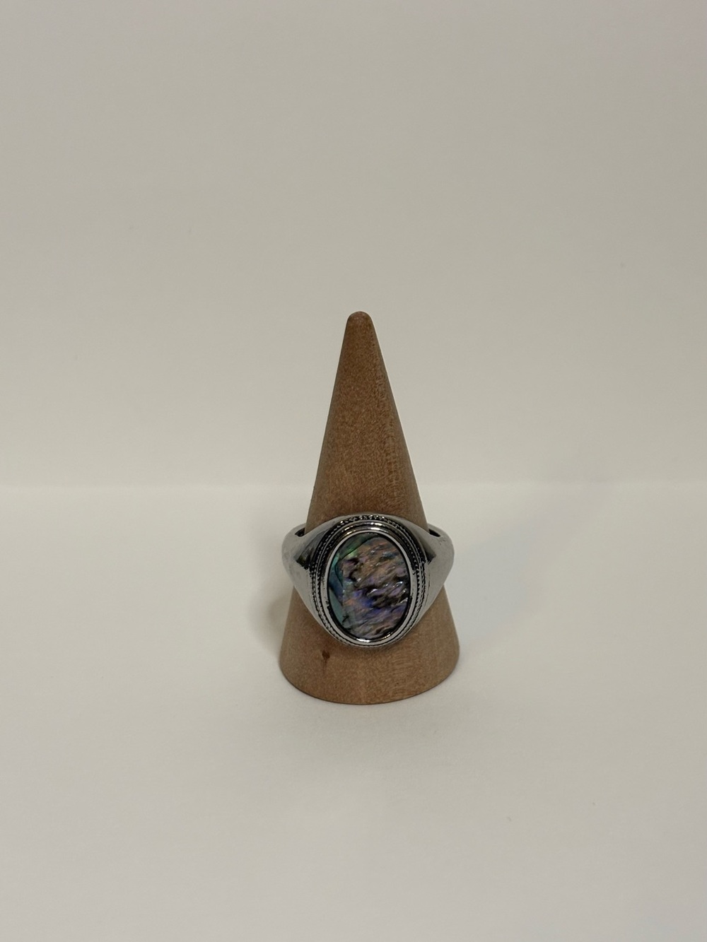 Silver Abalone Shell Ring | Size 9